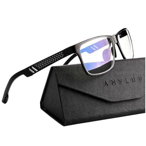 ANYLUV Blue Light Glasses Black Clear front view