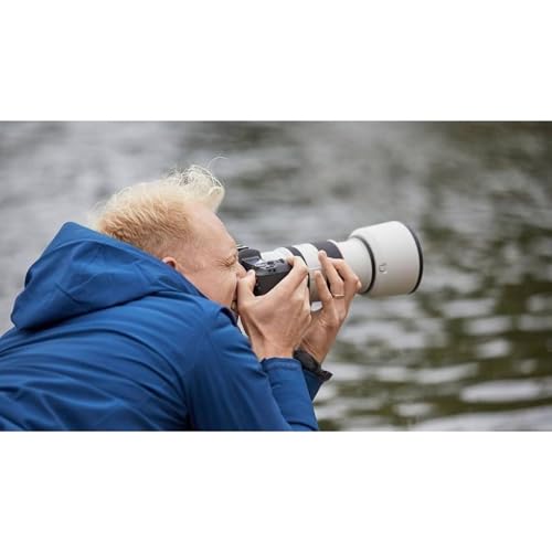 Canon RF 70-200mm lens with lens hood attached