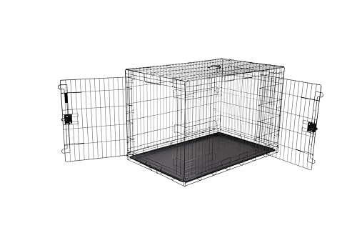 Basics 48-inch metal wire dog crate in black