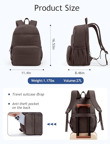 Uselike travel backpack showing side pockets and luggage strap
