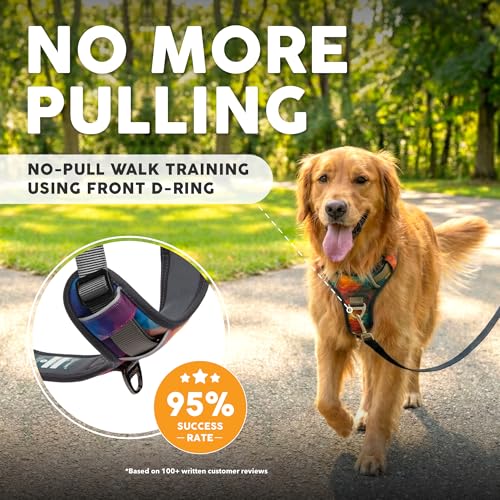 Side profile view of Embark No Pull medium dog harness