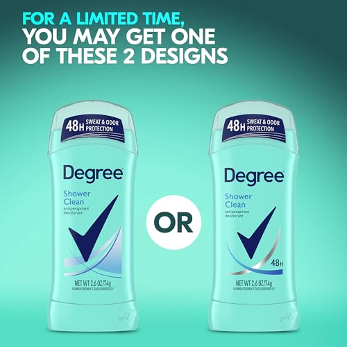 Close up of Degree deodorant brand label