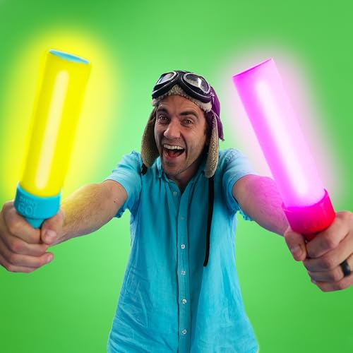 Kids playing with light-up drumsticks toy