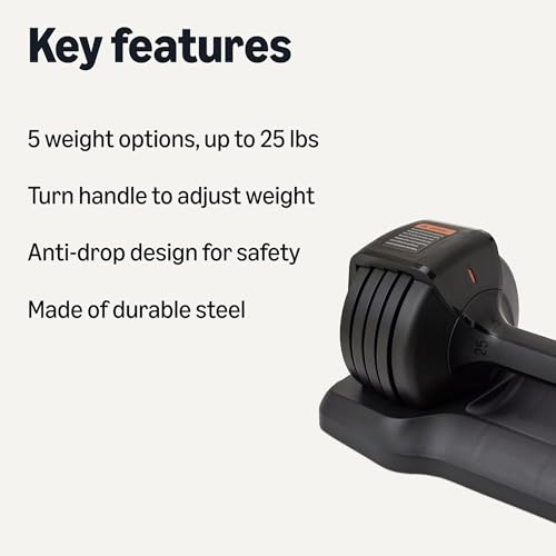 Single dumbbell with adjustable 5 lb increments