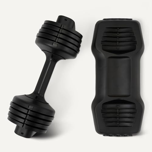 Handle adjustment mechanism on Basics dumbbell
