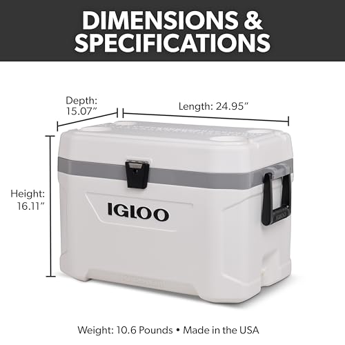 Igloo 54 Qt Marine Ultra Cooler hinge detail