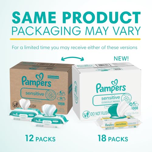 Pampers Sensitive Baby Wipes flip-top packaging