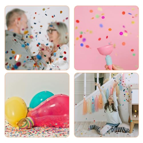 Close up of 1 inch round tissue paper confetti