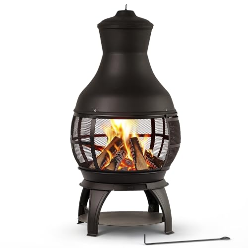 BALI OUTDOORS Chiminea Outdoor Fireplace front view