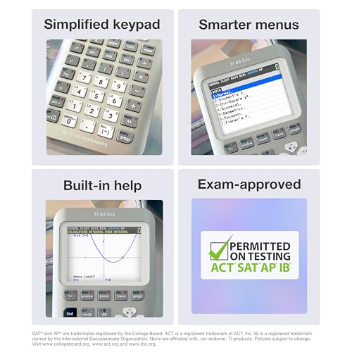Back view of TI-84 Evo graphing calculator