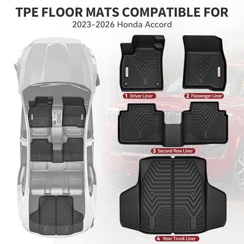 Front row YITAMOTOR mat installed in Honda Accord