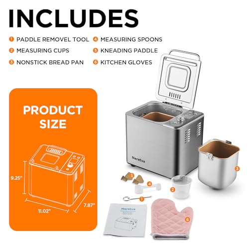 Neretva bread maker side profile showing stainless steel