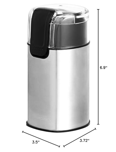 Coffee beans inside the grinder hopper