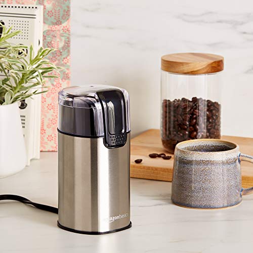 Compact kitchen coffee grinder on countertop
