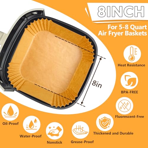 Close up of 8-inch yellow parchment paper liner