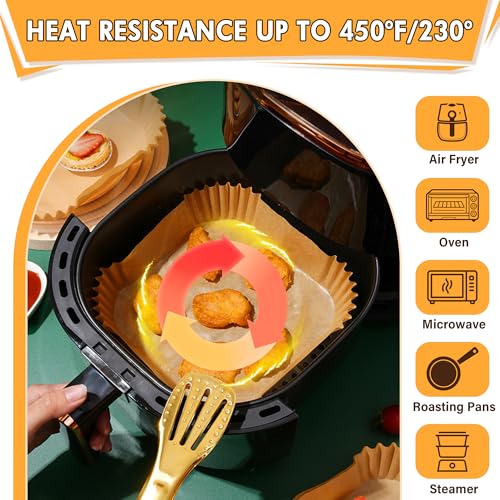 YOISDJL air fryer liner inside a square basket
