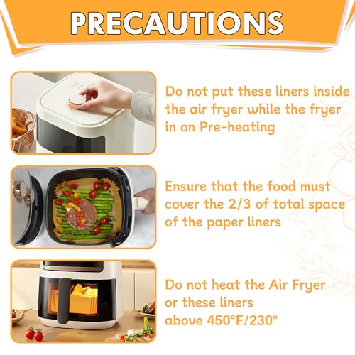 Yellow air fryer paper liners pack packaging