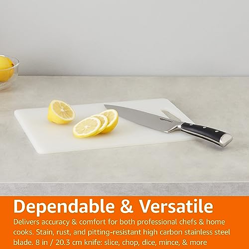 Basics silver chef knife blade detail