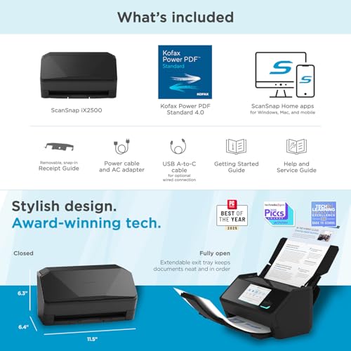 ScanSnap iX2500 office desktop setup with mobile integration