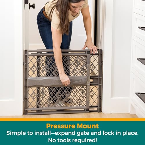 Pressure-mounted side bumpers of the MYPET Paws pet gate