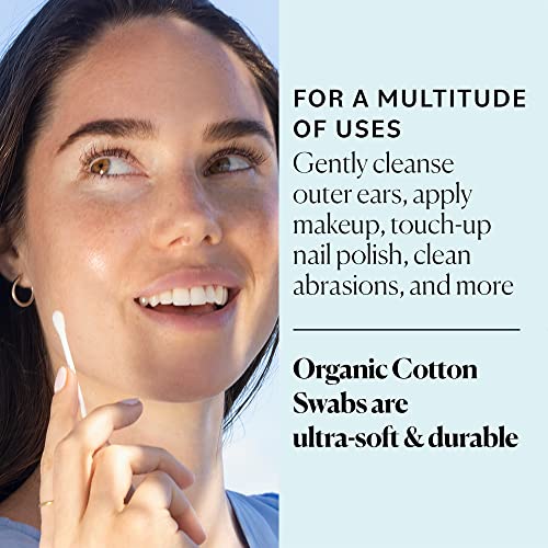 Close up view of Sky Organics cotton swab tips