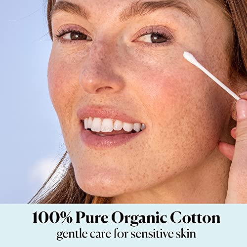 Back label of Sky Organics cotton swab packaging