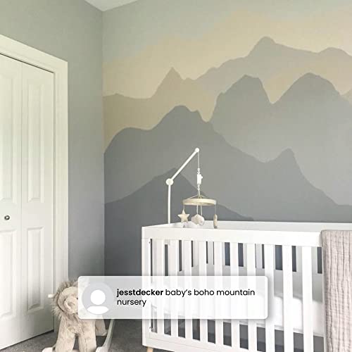Assembled crib in nursery setting