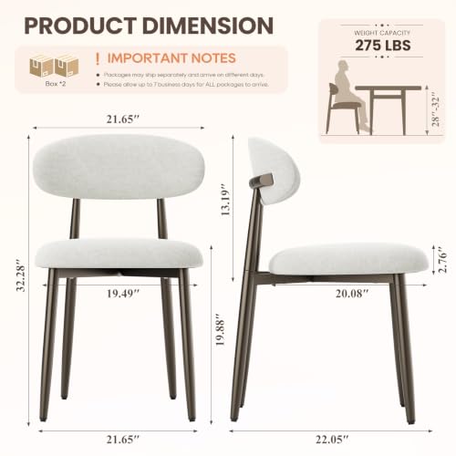 Ergonomic curved back design of MALOL dining chair