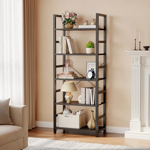 Side profile of DUMOS tall vertical bookshelf