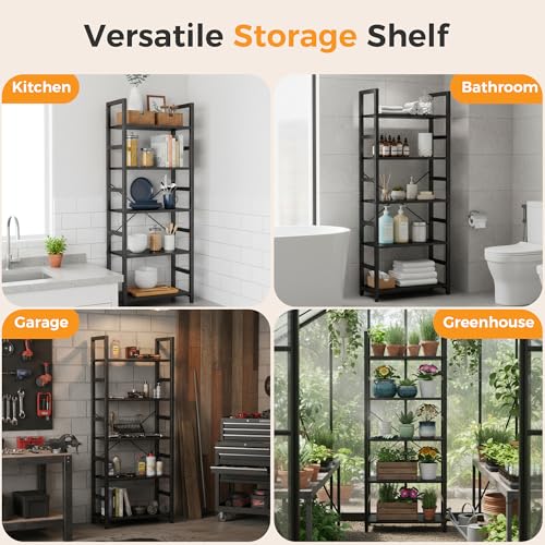 Top down view of DUMOS 5-tier shelving