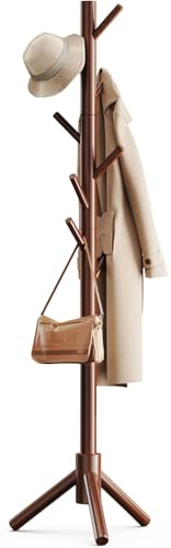 Pipishell Solid Wooden Coat Rack Brown view