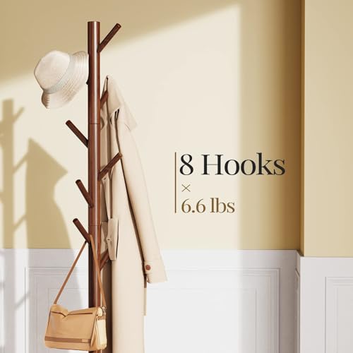 Pipishell freestanding coat rack 8 hooks detail