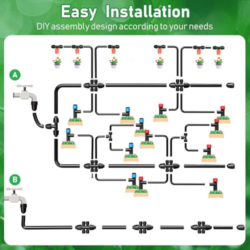 Drip irrigation system in a raised bed garden