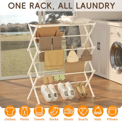 Drying rack holding heavy jeans
