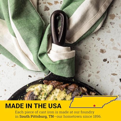 Lodge griddle used for outdoor cooking