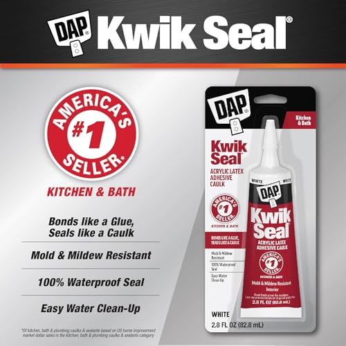 DAP Kwik Seal white adhesive caulk front view