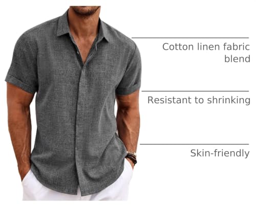 COOFANDY Men's casual shirt in dark grey