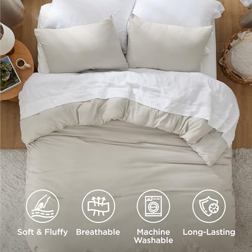 Bedsure beige bedding reverse side