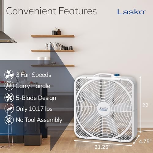 Lasko box fan handle detail for portability