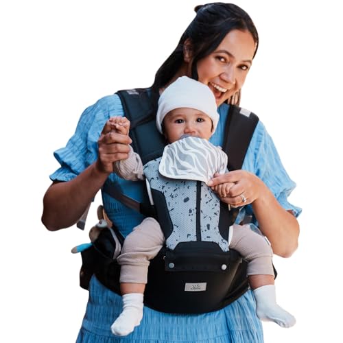 MOMTORY 6-in-1 Baby Carrier Black front view