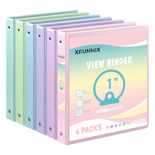 XRUNMIX 1-inch 3-Ring Binder 6-Pack front view
