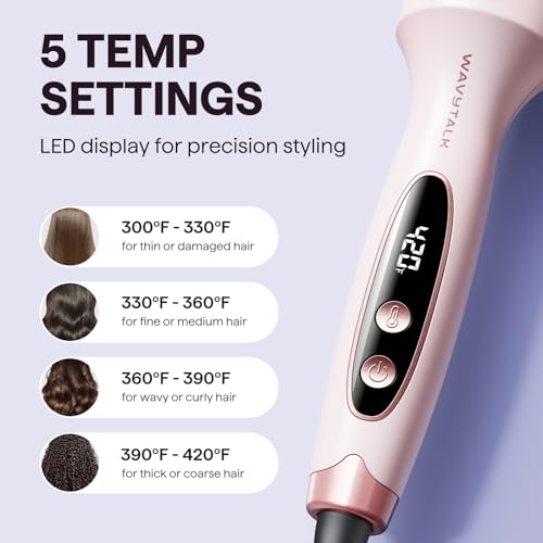 Digital temperature display on Wavytalk thermal brush