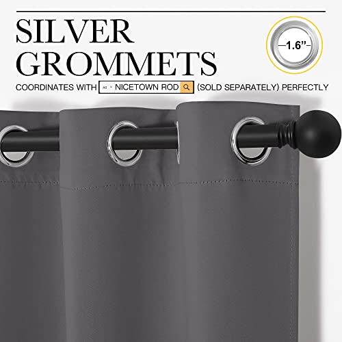 Close up of grey curtain grommets