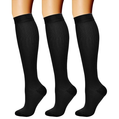 CHARMKING Compression Socks for Women & Men Circulation 3 Pairs Large-X-Large Black main view