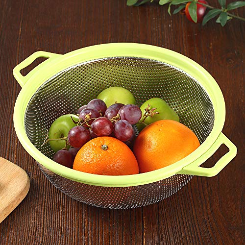 Large 5-quart metal mesh strainer