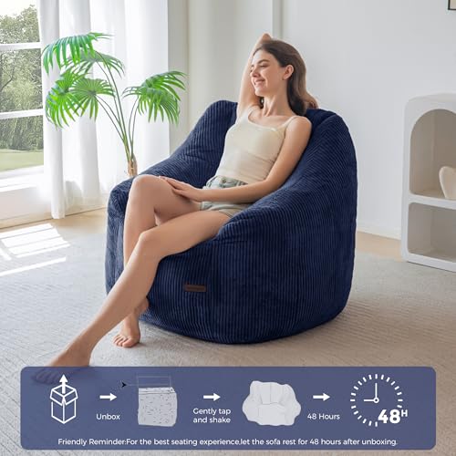 Fabric texture of MAXYOYO Navy bean bag chair