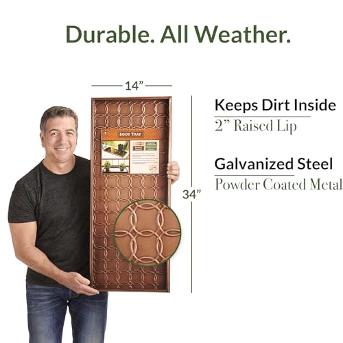 Large 34-inch boot tray in a home entryway