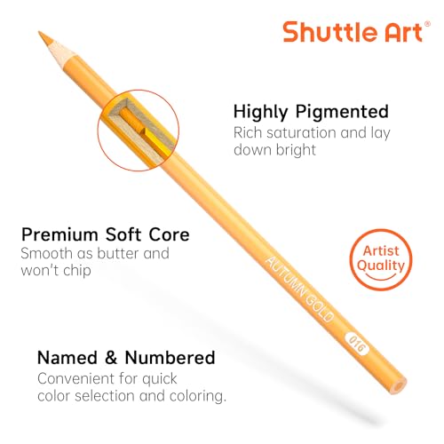 Shuttle Art colored pencils in organized tray
