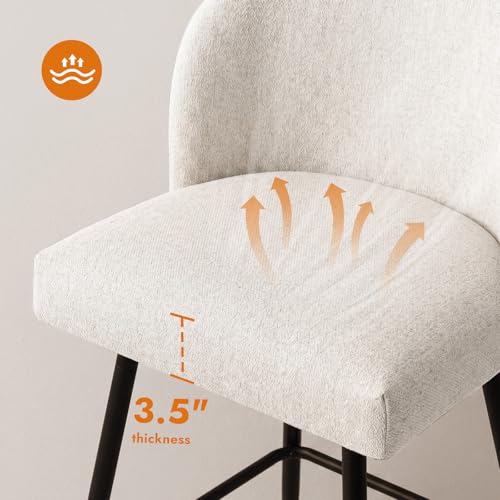 Ergonomic backrest of VATROS linen bar stool