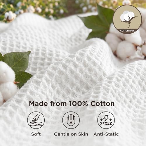 Bedsure Waffle Weave Blanket texture detail